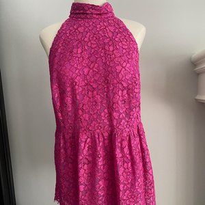 Worth Collection Lace Turtleneck Cutaway BlouseNWT